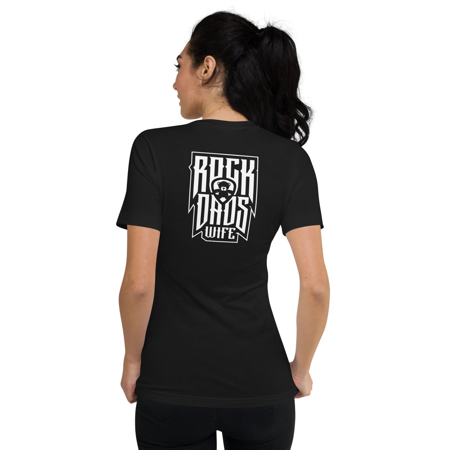 Rock Dads Wife Short Sleeve V-Neck T-Shirt